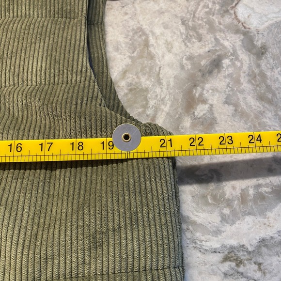 Tailor Vintage Mens Corduroy Puffer Vest Army Green Quilted Full Zip Small NEW - Picture 10 of 12